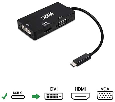 Nanocable Conversor USB-C a VGA/DVI/HDMI 3 en 1 Negro Nanocable Conversor USB-C a VGA/DVI/HDMI 3 en 1 Negro